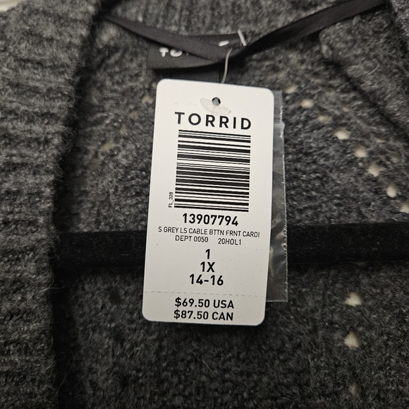 Torrid Cable Boyfriend Cardigan Button-Front Sweater - Picture 5 of 5